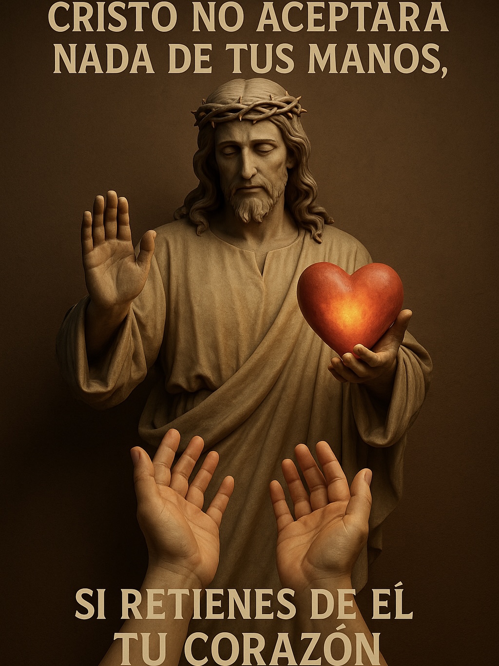 Cristo no aceptará nada de tus manos, si retienes de Él tu corazón